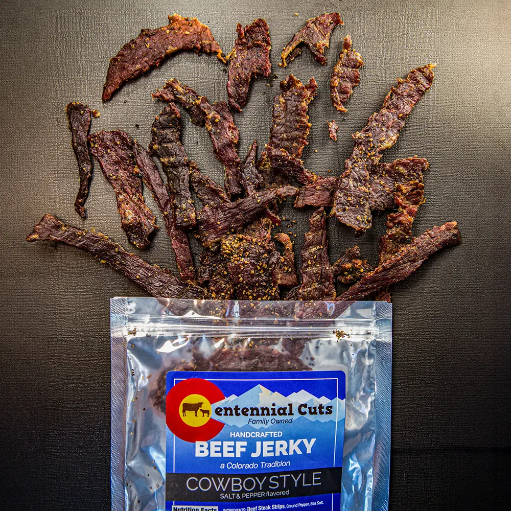 Centennial Cuts - Cowboy Style beef jerky - sea salt, beef, pepper