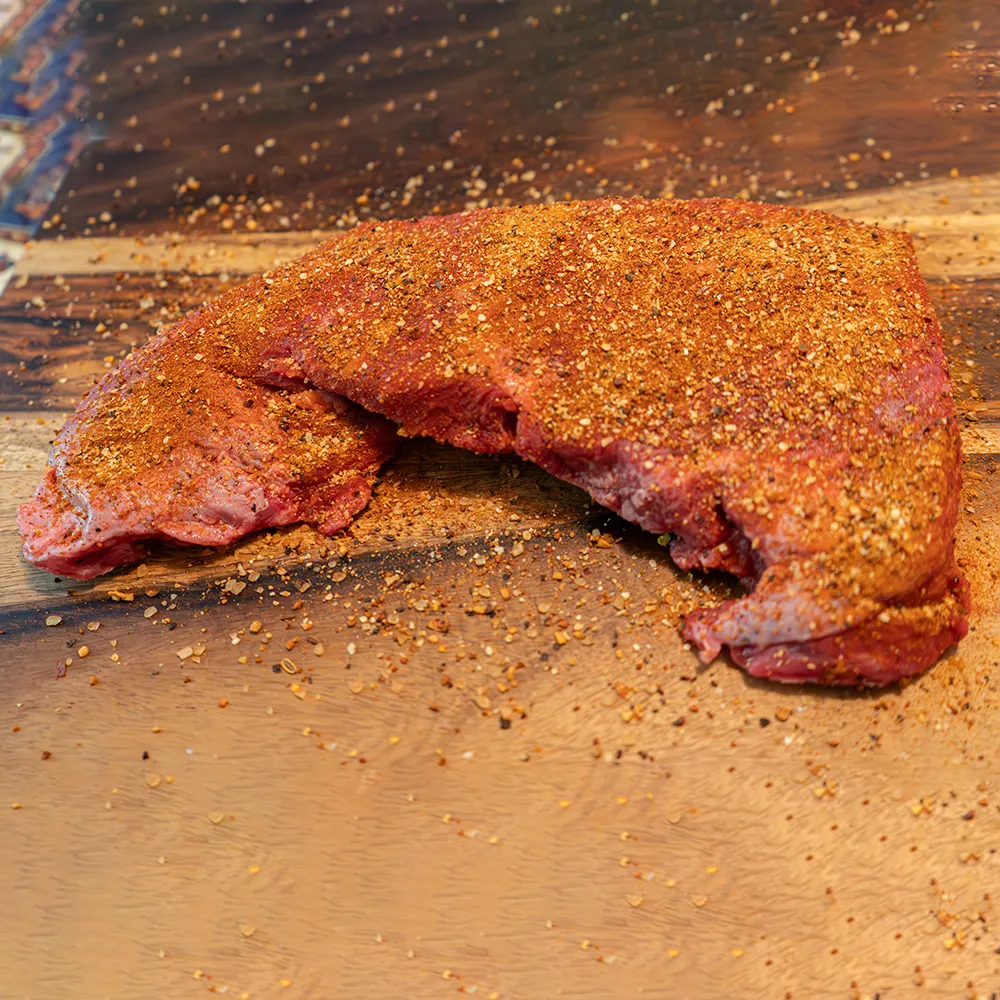 Centennial Cuts Tri-tip steak raw seasoned v2