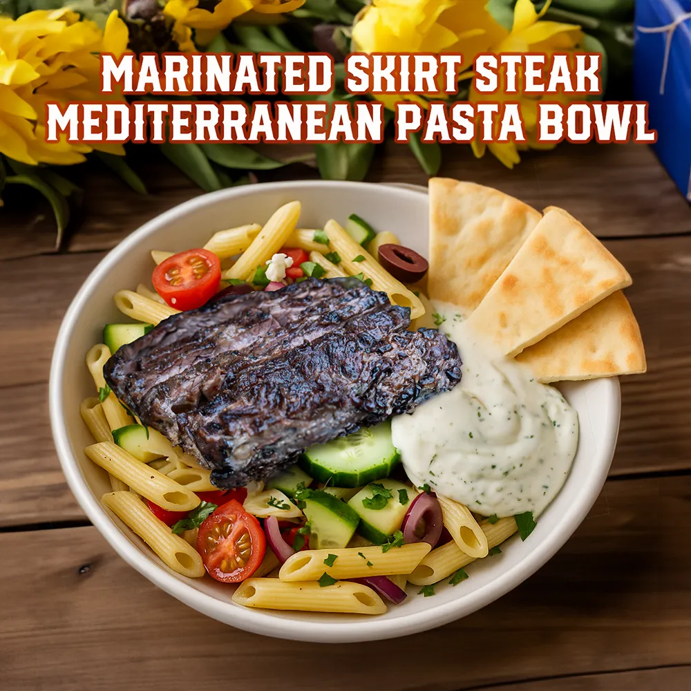 Marinated Skirt Steak Pasta Bowl