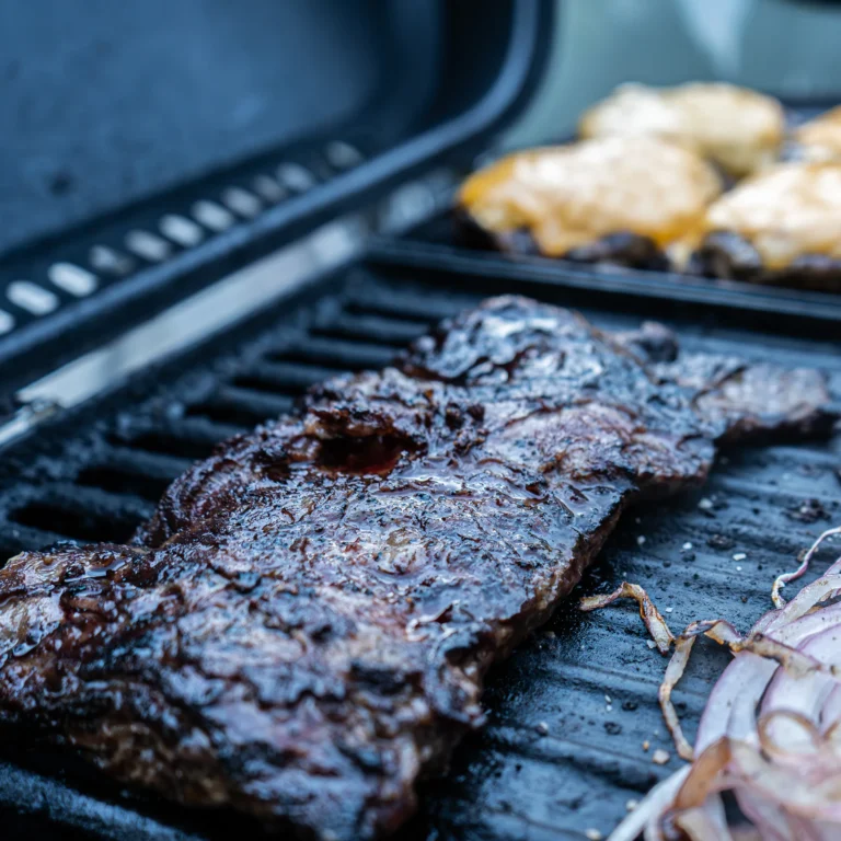 Tailgate Cooked Skirt Steak and Burgers