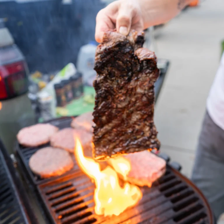 Tailgate Skirt Steak Fired on Grill